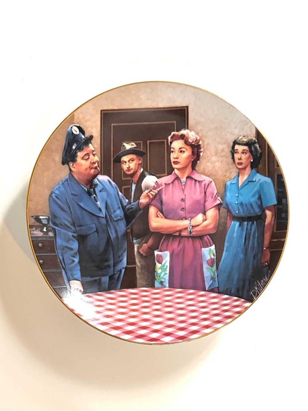 1987 Vintage Plate Hamilton Collection 23K gold trim TV Show Honeymooners